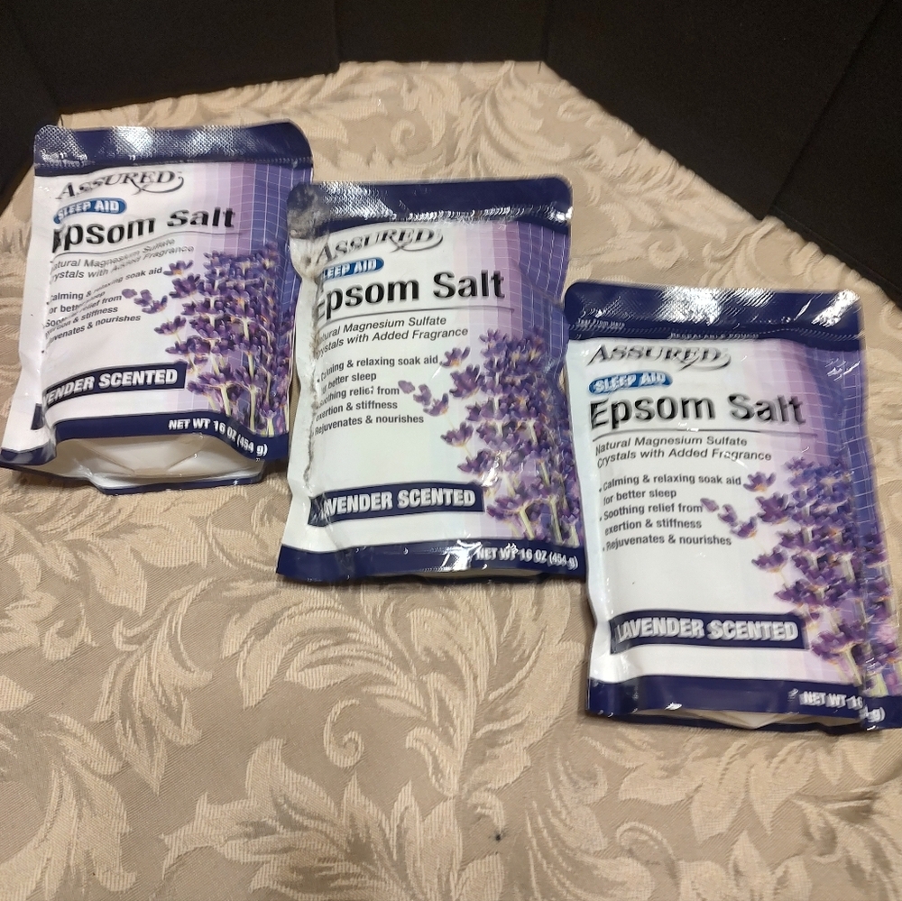 🪻💜🪻Dreamy Lavender Infused Epsom Salt Bath Soak Aid Enhancer - Set of 3 - Picture 4 of 13